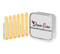 Draw Ease Acrylic Paint Pens Nibs Set of 6 Dual Reversible Glass Pen Tips, 2-3 mm Medium Tip Acrylic Pens nib Suitable for Porcelain, Wood, DIY Craft, Mug Design, Rock Painting, & Ceramic