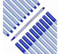 DRAW IN STYLE 10x blue Fineliners - fine 0.4 mm tip - metal-tipped fibre tip - felt pens for precise writing, drawing and painting - for the office, school, university and home