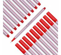 DRAW IN STYLE 10x red Fineliners - fine 0.4 mm tip - metal-tipped fibre tip - felt pens for precise writing, drawing and painting - for the office, school, university and home
