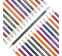 DRAW IN STYLE 30x HB pencils with eraser - for drawing and writing - for school, office, university and home - pre-sharpened - 6 colours - hexagonal - graphite Pencil