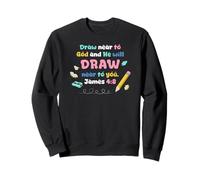 Draw Near to God Christian Scripture Teacher, Student Pencil Sweatshirt