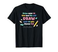 Draw Near to God Christian Scripture Teacher, Student Pencil T-Shirt