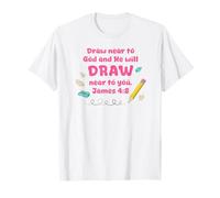 Draw Near to God Christian Scripture Teacher, Student Pencil T-Shirt