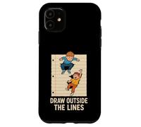 Draw Outside The Lines Retro Kids Creative Notebook Art Case for iPhone 11