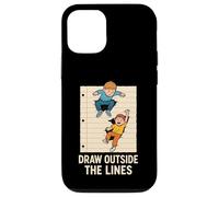 Draw Outside The Lines Retro Kids Creative Notebook Art Case for iPhone 12/12 Pro