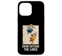 Draw Outside The Lines Retro Kids Creative Notebook Art Case for iPhone 13 Pro Max