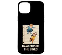 Draw Outside The Lines Retro Kids Creative Notebook Art Case for iPhone 15 Plus