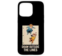 Draw Outside The Lines Retro Kids Creative Notebook Art Case for iPhone 15 Pro Max