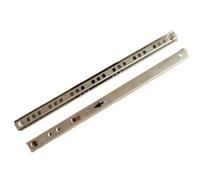 Draw Runners 1Pair Drawer Steel Ball Rail Slide Guide Two Sections 17mm Wide Fold Furniture Hardware Fittings for Kitchen(246mm)