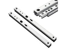 Draw Runners 1Pair Micro Drawer Slide Ball Guide Two Sections 17mm Wide Steel Fold Rail Furniture Hardware Fittings for Kitchen(342MM)