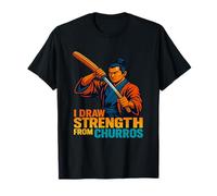 Draw Strength from Churros Funny Samurai Mexican Pastry Fun T-Shirt