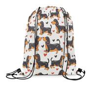 Draw String Back Cute Sausage Dog Pull String Drawstring Bag Unisex String Sackpack For Shopping Holidays Yoga