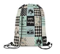 Draw String Back Happy Camping Stylish Drawstring Bag Versatile Drawstring Backpack For Shopping Yoga School
