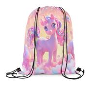 Draw String Back Horse Sea Resistant Drawstring Bag Large Capacity Drawstring Backpack For Shopping Yoga Holidays