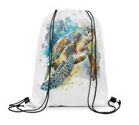 Draw String Back Sea Turtle Pull String String Sackpack Water-Resistant Drawstring Bag For Holidays Yoga Shopping