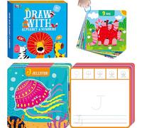 Draw with Alphabet & Numbers, 36PCS Dry Erase Cards Letters & Numbers Tracing Learning ABC Handwriting Educational Toy for Preschool Learning Activities