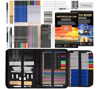 Drawdart 76 Pack Drawing Set Sketching Kit, Pro Art Sketch Supplies with Zipper Case, Include Colored, Graphite, Charcoal, Watercolor & Metallic Pencils, Artist Pencils for Beginners & Pro Artists