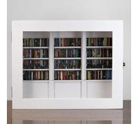 Drawelry Anxiety Bookshelf Shake Away Your Anxiety, Miniature Book Display Case with 200 Mini Books, Wooden Mini Bookshelf Stress Reliever, Funny Gift for Book Lovers