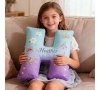 Drawelry Custom Pillow Personalized Letter-Shaped Pillows Custom Throw Pillows with Name and Letter Personalized 3D Pillow for Women Men (Castle Pattern)