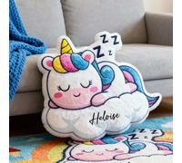 Drawelry Custom Pillow Personalized Unicorn Pillow Customised Throw Pillows with Name/Letters Personalized 3D Pillows for Women Men (Custom Name(Sleeping Unicorn))