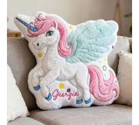 Drawelry Custom Pillow Personalized Unicorn Pillow Customised Throw Pillows with Name/Letters Personalized 3D Pillows for Women Men (Custom Name(Wings Unicorn) 1)