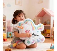 Drawelry Custom Pillow Personalized Unicorn Pillow Customised Throw Pillows with Name/Letters Personalized 3D Pillows for Women Men (Custom Name(Rainbow Unicorn))