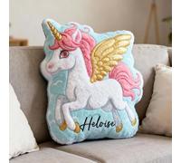 Drawelry Custom Pillow Personalized Unicorn Pillow Customised Throw Pillows with Name/Letters Personalized 3D Pillows for Women Men (Custom Name(Wings Unicorn) 2)