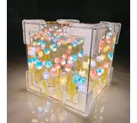 Drawelry DIY Tulip Cube Mirror Lamp, 21 Flower DIY Tulip Mirror Night Light Handmade Tulip Night Light for Bedroom, Gifts for Teen Girls, Gifts for Mom (Colorful)