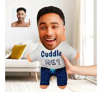 Drawelry Personalised 3D Face Photo Pillow, Custom Portrait Memorial Cushion, 40x40cm Funny Picture Throw Pillow Birthday Gift for Family Friends Couples Home Decor (Cuddle ME)