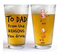 Drawelry Personalised Beer Mug with Photo, 16oz/20oz Custom Engraved Pint Glass, Father's Day Birthday Gift for Men Dad Grandpa Large Capacity Drinking Cup with Name Image (Funny Photos)