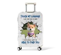 Drawelry Personalised Luggage Cover, Custom Photo Suitcase Protector, Fits 18-32 Inch Bags Durable Travel Case Cover Unique Gift for Family Friends Couples Travellers Birthday Holiday (Cartoon Photo)