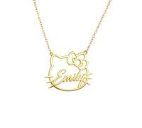 Drawelry Personalised Name Necklace for Women Custom Name Necklaces Customised Dainty Pendant, Elegant Jewellery Ideal for Birthday, Christmas Gifts for Women, Girls & Teen (Cat)