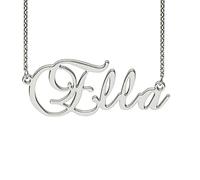 Drawelry Personalised Silver Name Necklavce for Women Custom Name Jewellery Engraved Nameplate Necklace Birthday Christmas Presents for Girl Teenage Men with Giftbox (Love Who I Am)