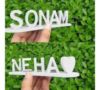 Drawelry Personalized 3D Printed Dual Name Plate, Dual Name Illusion Love 3D Printed Gift, Freestanding Name Sign,Custom 3D Printed Name Ornament Christmas Valentine's Day Sweet Gift for Couples