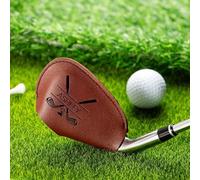 Drawelry Personalized Golf Club Head Covers Custom Name Golf Iron Head Covers Leather Protective Case for Men Women Universal Fit All Irons Clubs (Two golf clubs and a ball pattern1)