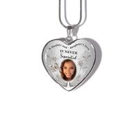 Drawelry Personalized Photo Necklace, Customized Picture Pendant Sterling Silver Snake Chain for Women Men Heart Memory Necklace Jewelry Gift for Anniversary Loving Memory