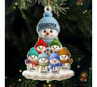 Drawelry Personalized Snow Name Set Number Christmas Ornament, Custom Photo Memorial Hanging Ornaments, Xmas Tree Decor, for Family, Friends, Lovers (Snow Name Set)