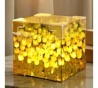 Drawelry Tulip Mirror Night Light, DIY Cube Mirror Lamp, 2 in 1 Tulips Flower Magic Light, Led Handmade Tulip Table Lamp Decoration Ornaments, Christmas, Birthday Gift for Lovers, Friends (Yellow)