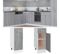 Drawer Bottom Cabinet Grey Sonoma 30x46x81.5cm Engineered Wood 1 Drawer