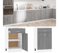 Drawer Bottom Cabinet Grey Sonoma 50x46x81.5cm Engineered Wood 1 Drawer 2 Doors