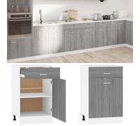 (Grey sonoma) vidaXL Kitchen Cabinet Home Storage Shelf Organiser Cupboard Engineered Wood