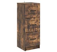 Drawer Cabinet 3-Drawer Smoked Oak Engineered Wood 33 x 34.5 x 87 cm Compact Pro