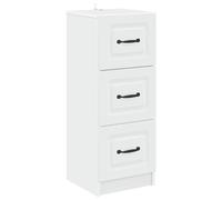 Drawer Cabinet 3 Drawers Ample Storage 33 x 34.5 x 87 cm White Engineered Wood