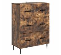 Drawer Cabinet High Gloss White 3 Drawer 66x34.5x89.5cm Engineered Wood Handles
