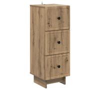 Drawer Cabinet Artisan Oak 33x34.5x90cm Engineered Wood 3-Drawer Vintage Storage