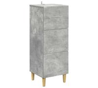 Drawer Cabinet Concrete Grey 33x34.5x90cm Engineered Wood 3-Drawer Vintage Retro