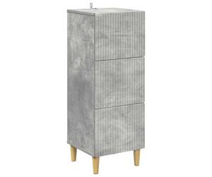 Drawer Cabinet Concrete Grey 33x34.5x90cm Engineered Wood 3-Drawer Vintage Retro