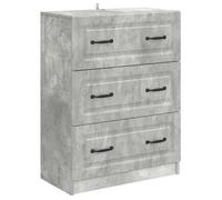 Drawer cabinet Concrete grey 66x34.5x87cm Engineered wood 2-drawer Storage sleek