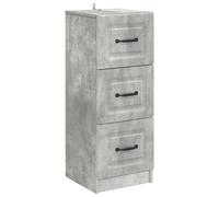 Drawer Cabinet Concrete Grey Engineered Wood 33x34.5x87cm 3-Drawer Slim Storage