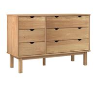 vidaXL Drawer Cabinet OTTA 111x43x73.5cm Solid Wood Pine